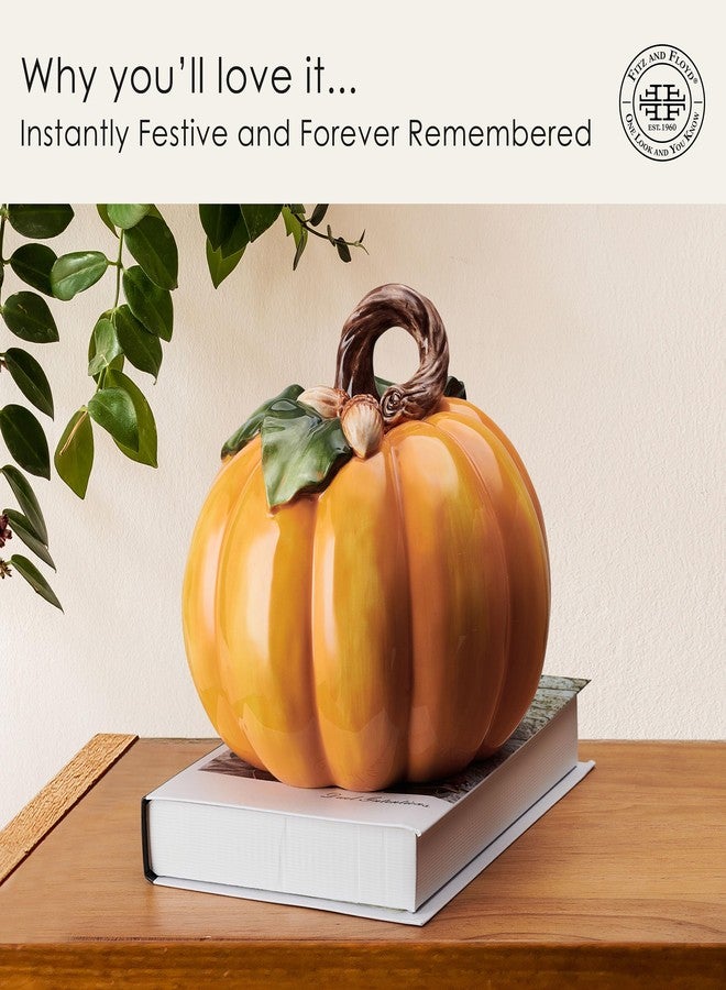 Fitz & Floyd Fitz and Floyd Harvest Halloween Pumpkin Ceramic Figurine, 7.5 inch - Image 3